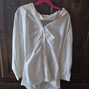 Lafayette 148 New York White Button Down Shirt